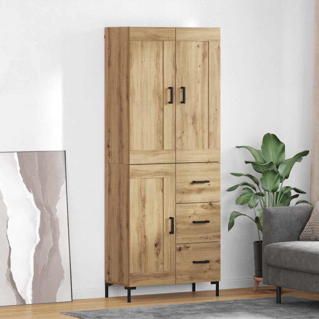 Credenza 2 pcs Rovere artigianale Legno multistrato