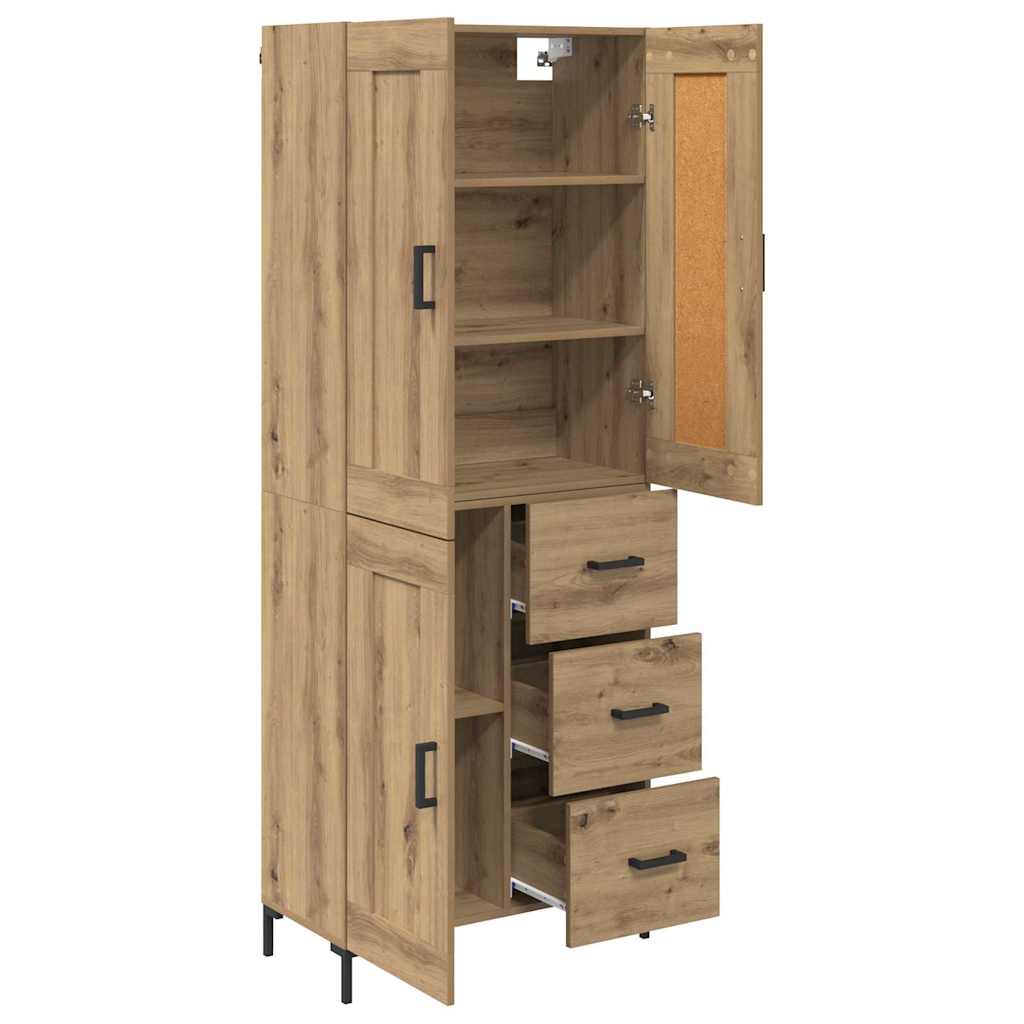 Credenza 2 pcs Rovere artigianale Legno multistrato
