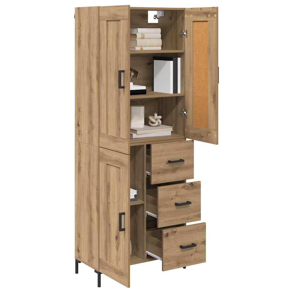 Credenza 2 pcs Rovere artigianale Legno multistrato