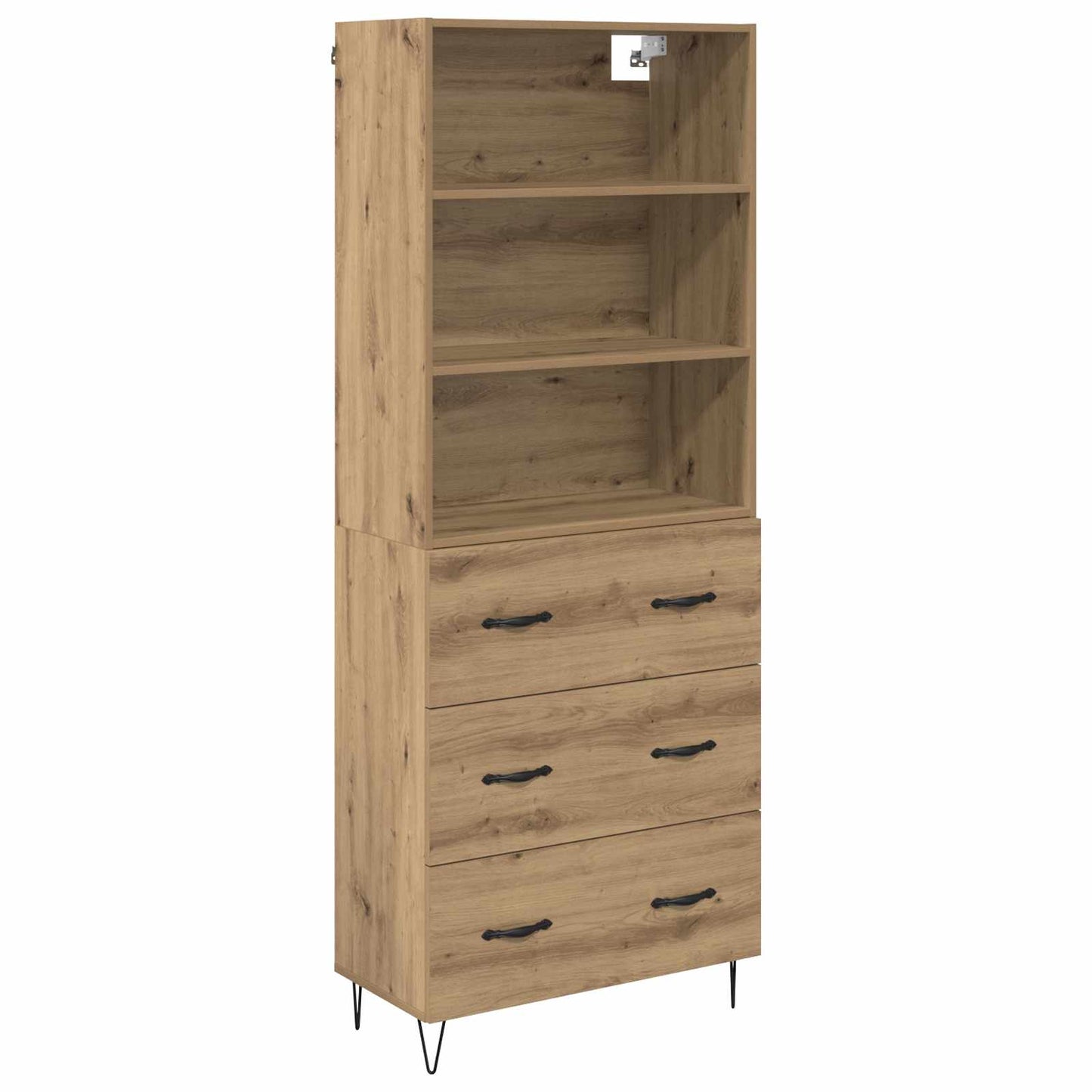 Credenza 2 pcs Rovere artigianale Legno multistrato