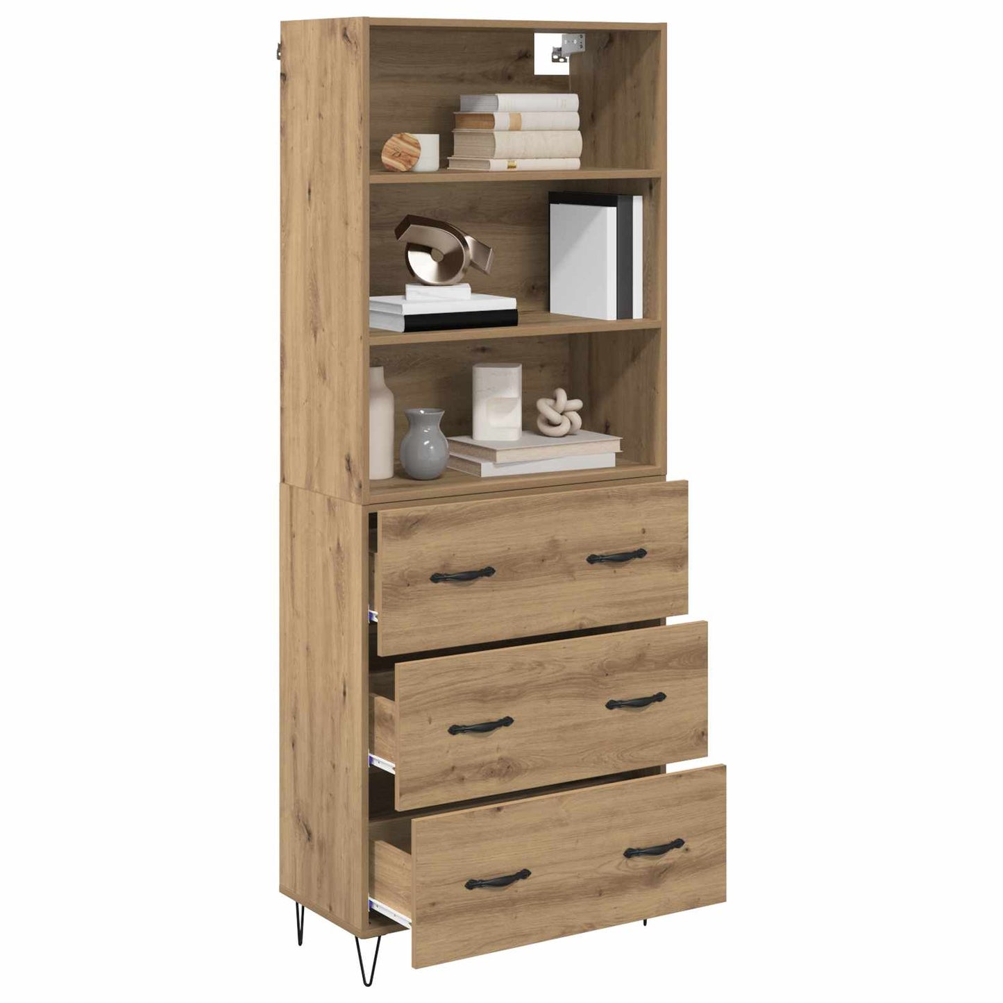 Credenza 2 pcs Rovere artigianale Legno multistrato
