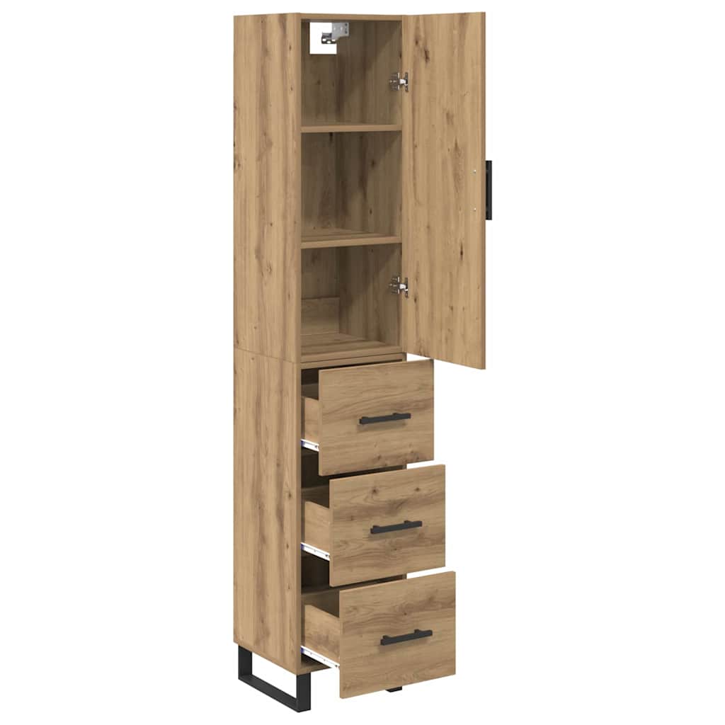 Credenza con cassetto Rovere artigianale 34,5 x 34 x 180 cm