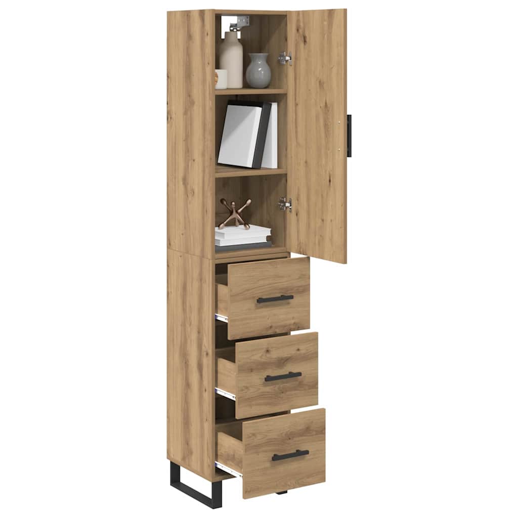 Credenza con cassetto Rovere artigianale 34,5 x 34 x 180 cm