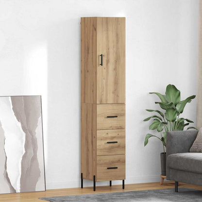 Credenza con cassetto Rovere artigianale 34,5 x 34 x 180 cm