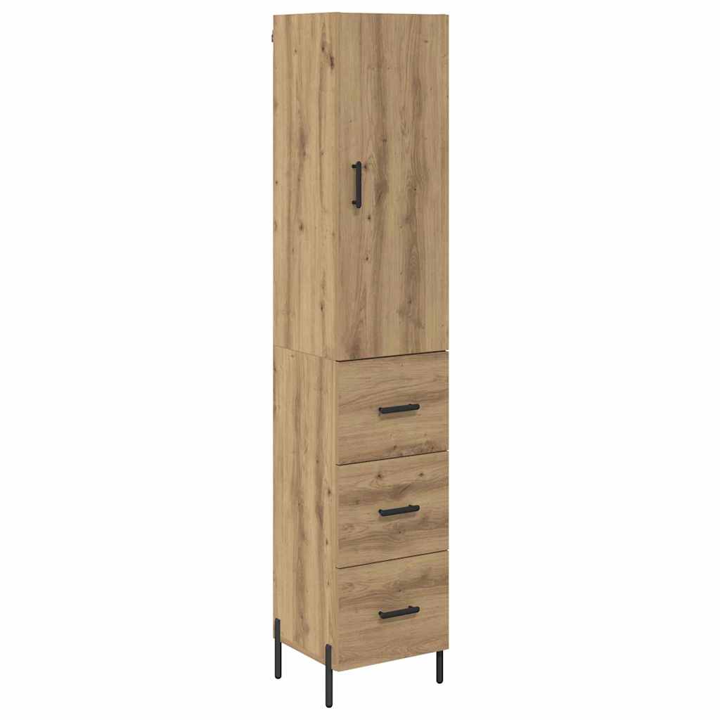 Credenza con cassetto Rovere artigianale 34,5 x 34 x 180 cm