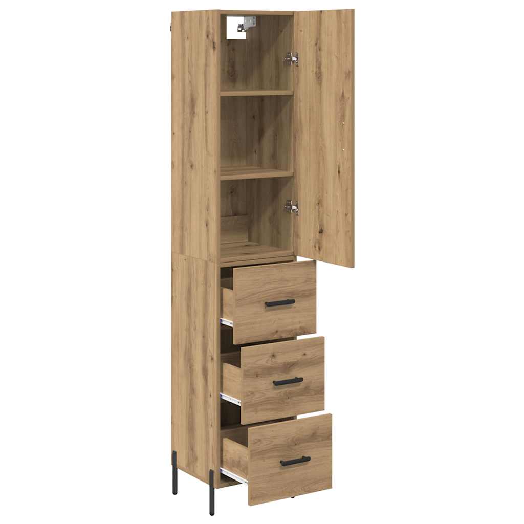 Credenza con cassetto Rovere artigianale 34,5 x 34 x 180 cm