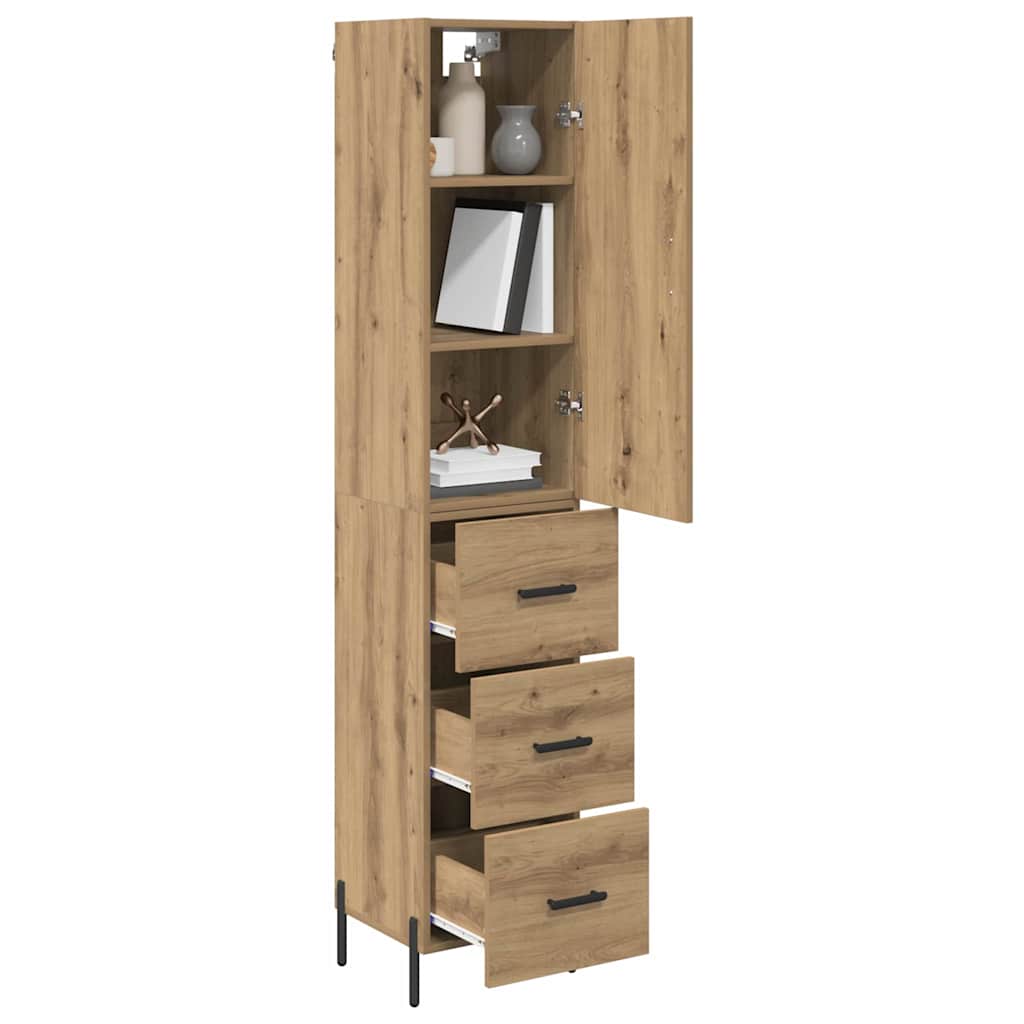 Credenza con cassetto Rovere artigianale 34,5 x 34 x 180 cm