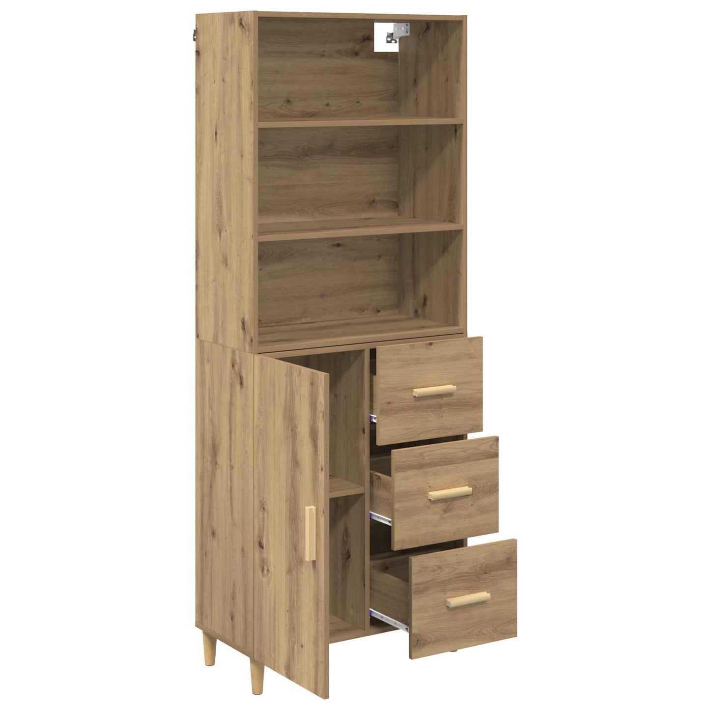 Credenza con cassetto Rovere artigianale 69,5 x 32,5 x 180 cm