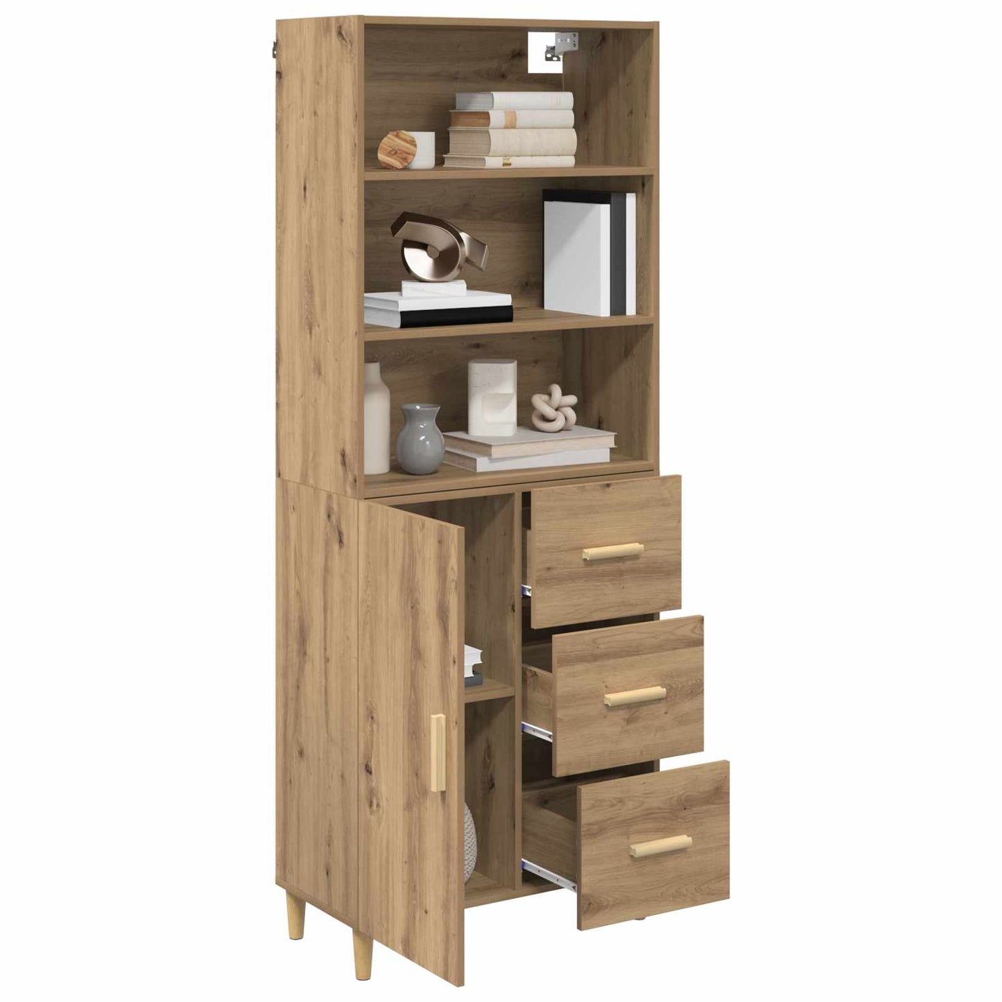 Credenza con cassetto Rovere artigianale 69,5 x 32,5 x 180 cm