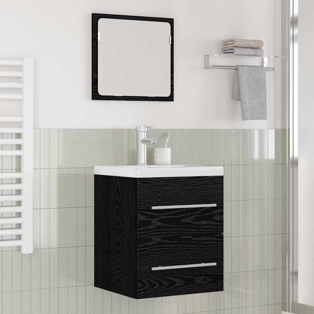 Armadio per Lavabo da Bagno con cassetto Nero 42 x 39 x 52 cm