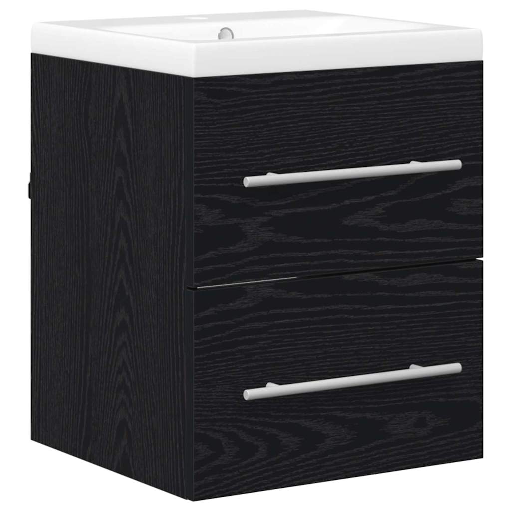 Armadio per Lavabo da Bagno con cassetto Nero 42 x 39 x 52 cm