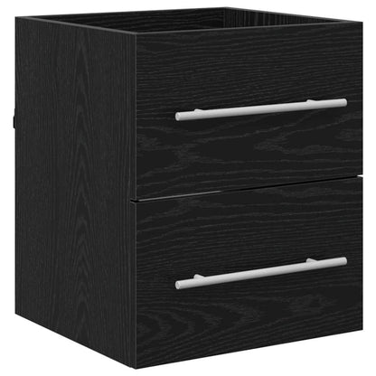 Armadio per Lavabo da Bagno con cassetto Nero 42 x 39 x 52 cm