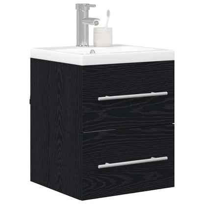 Armadio per Lavabo da Bagno con cassetto Nero 42 x 39 x 52 cm