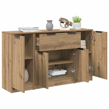 Credenza 3 pcs Rovere artigianale Legno multistrato