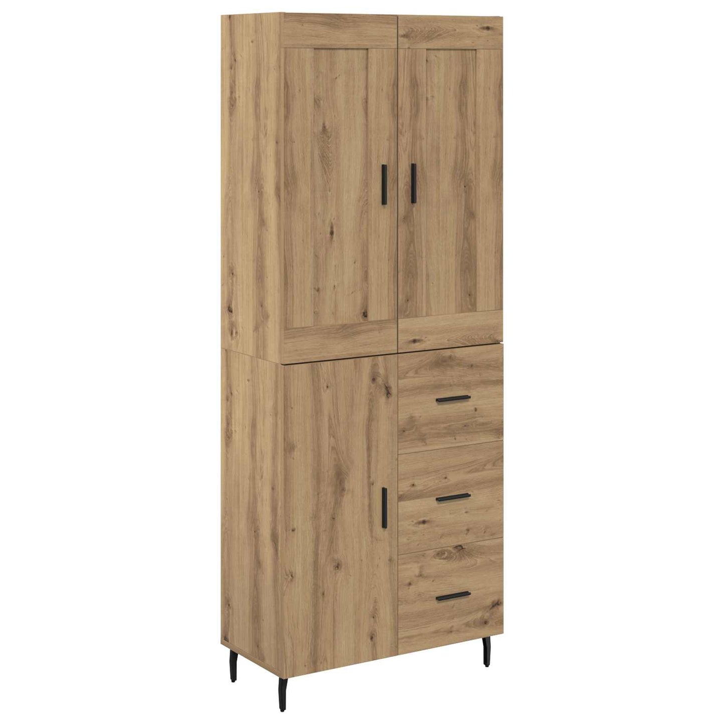 Credenza 2 pcs Rovere artigianale Legno multistrato