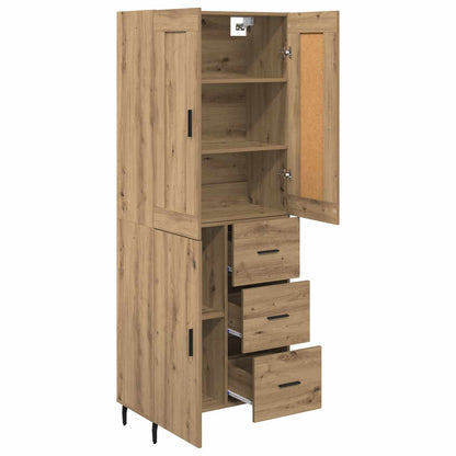 Credenza 2 pcs Rovere artigianale Legno multistrato
