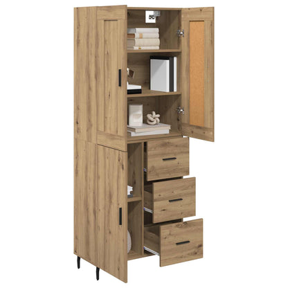 Credenza 2 pcs Rovere artigianale Legno multistrato