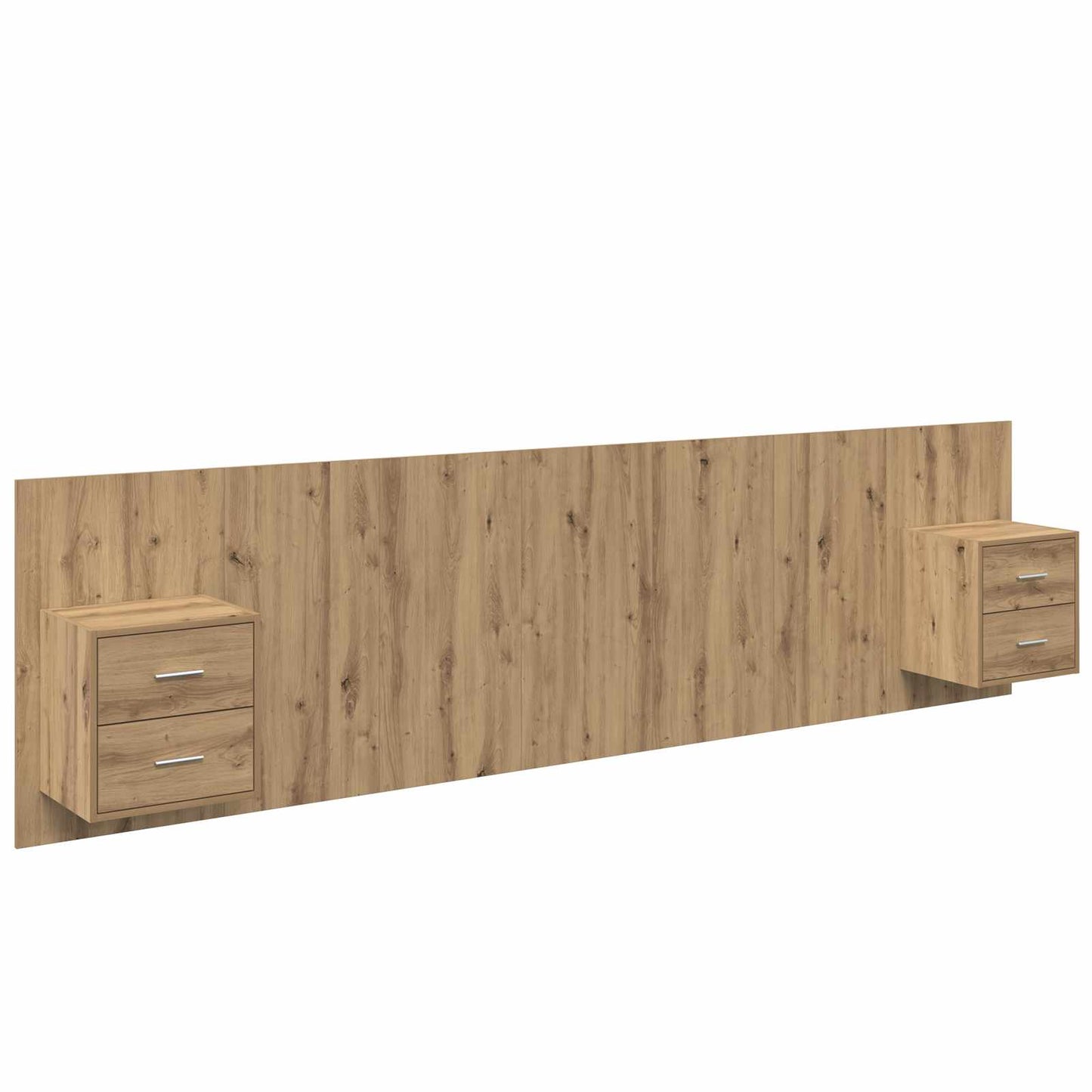 Testata con Comodino 3 pcs Rovere artigianale Legno multistrato