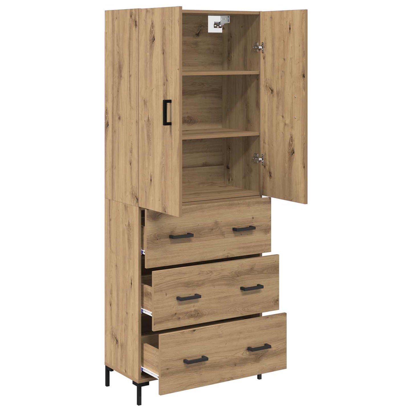 Credenza con cassetto Rovere artigianale 69,5 x 34 x 180 cm