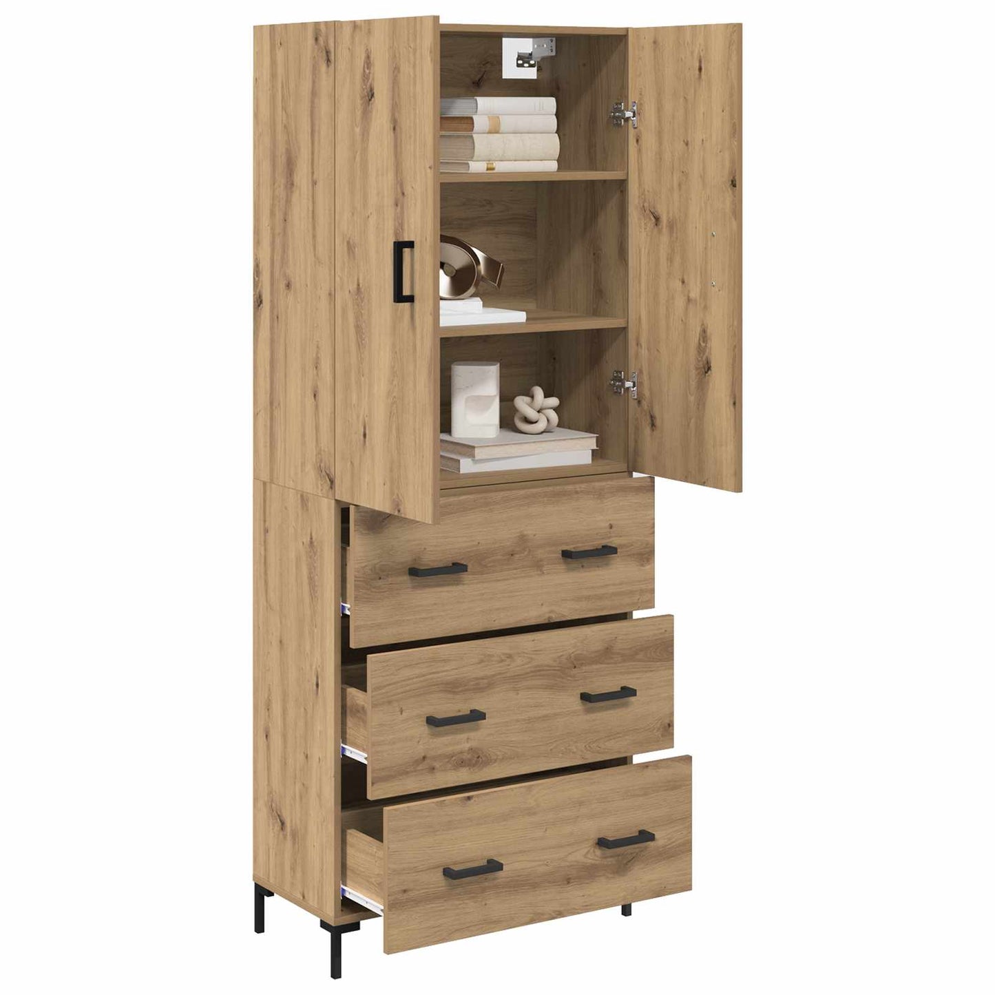 Credenza con cassetto Rovere artigianale 69,5 x 34 x 180 cm