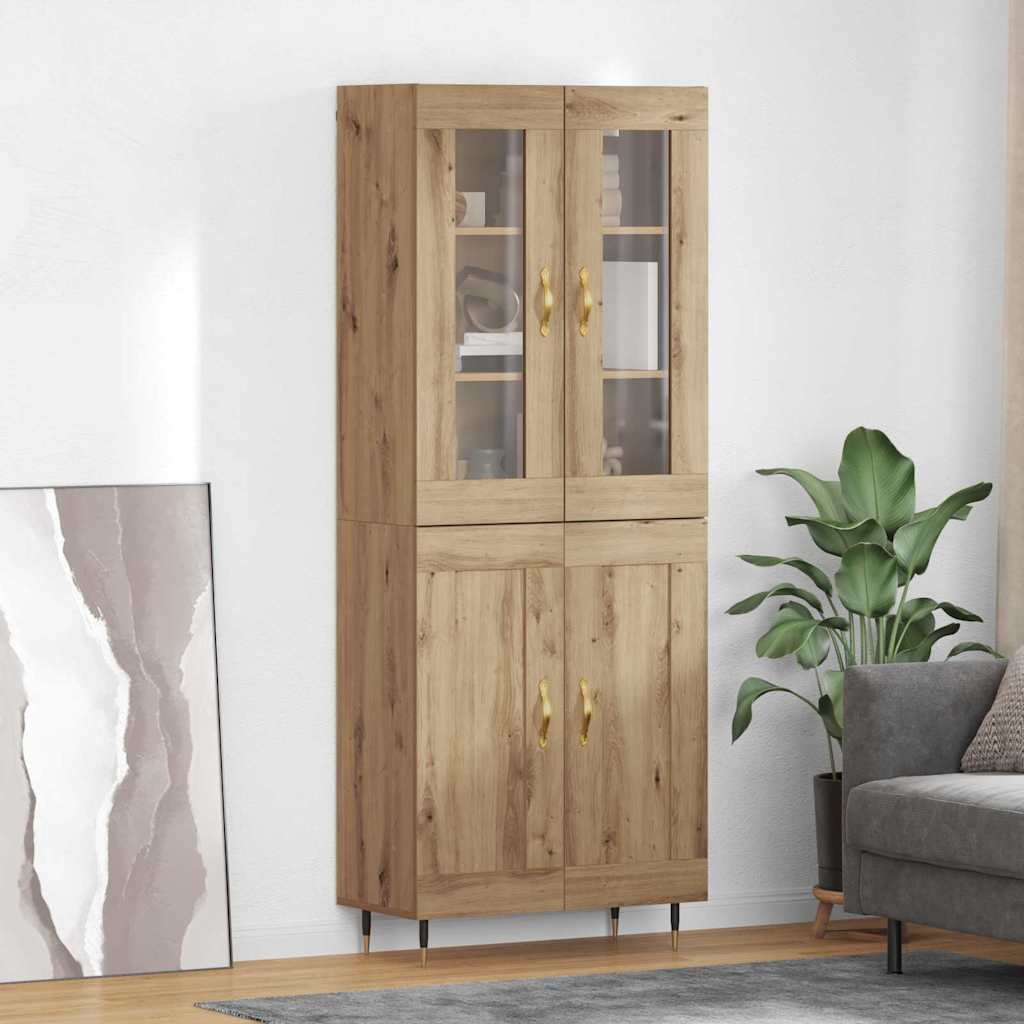 Credenza 2 pcs Rovere artigianale Legno multistrato