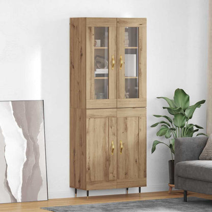Credenza 2 pcs Rovere artigianale Legno multistrato