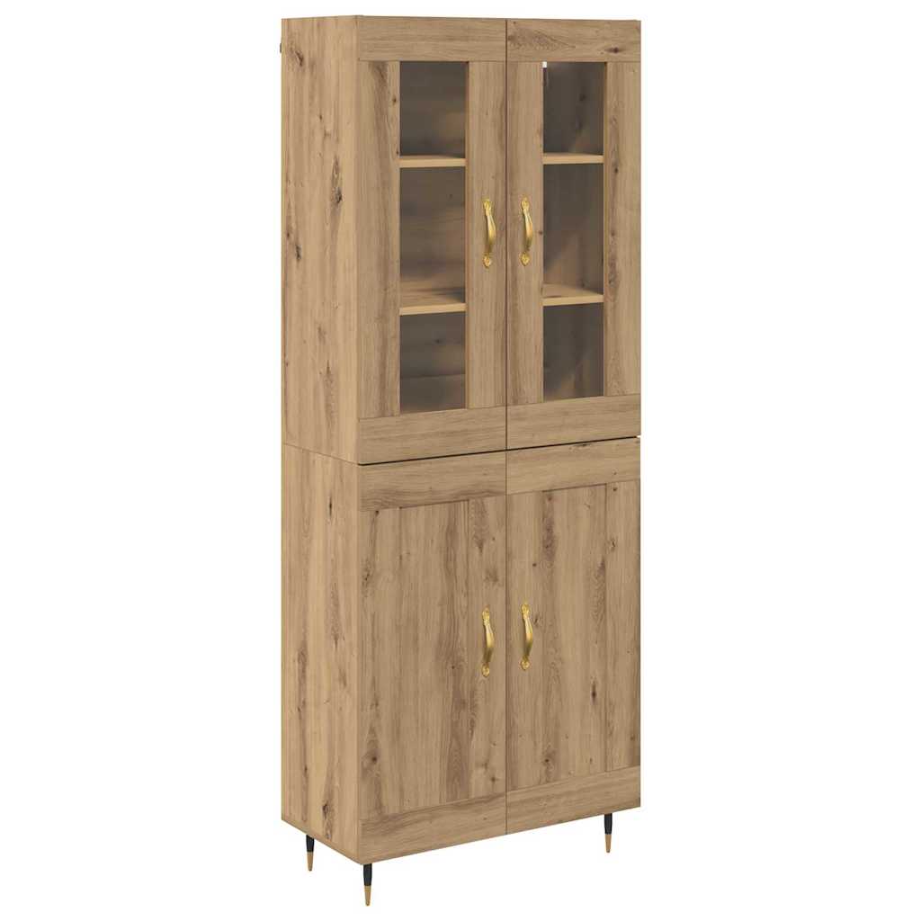 Credenza 2 pcs Rovere artigianale Legno multistrato