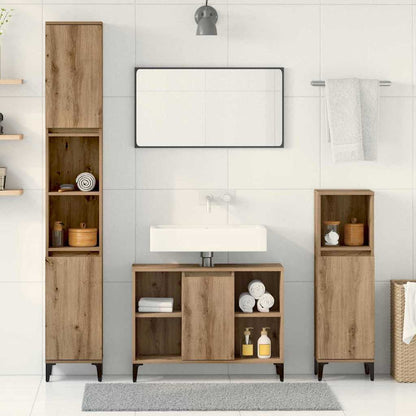 Set di mobili per il bagno con porta 3 pcs Rovere artigianale
