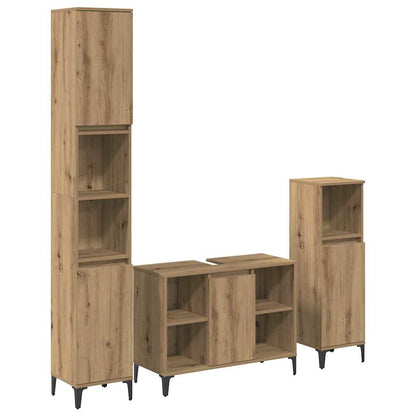 Set di mobili per il bagno con porta 3 pcs Rovere artigianale