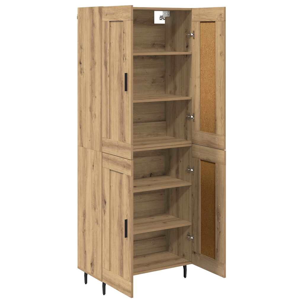 Credenza 2 pcs Rovere artigianale Legno multistrato