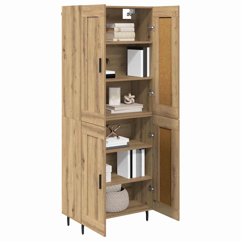Credenza 2 pcs Rovere artigianale Legno multistrato