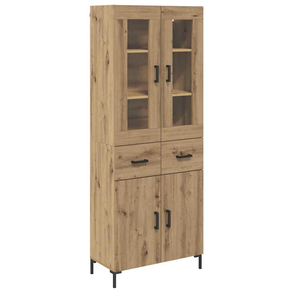 Credenza 2 pcs Rovere artigianale Legno multistrato