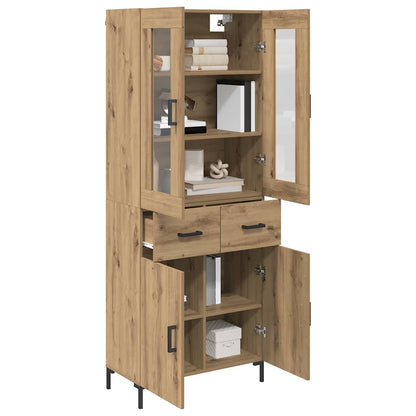 Credenza 2 pcs Rovere artigianale Legno multistrato