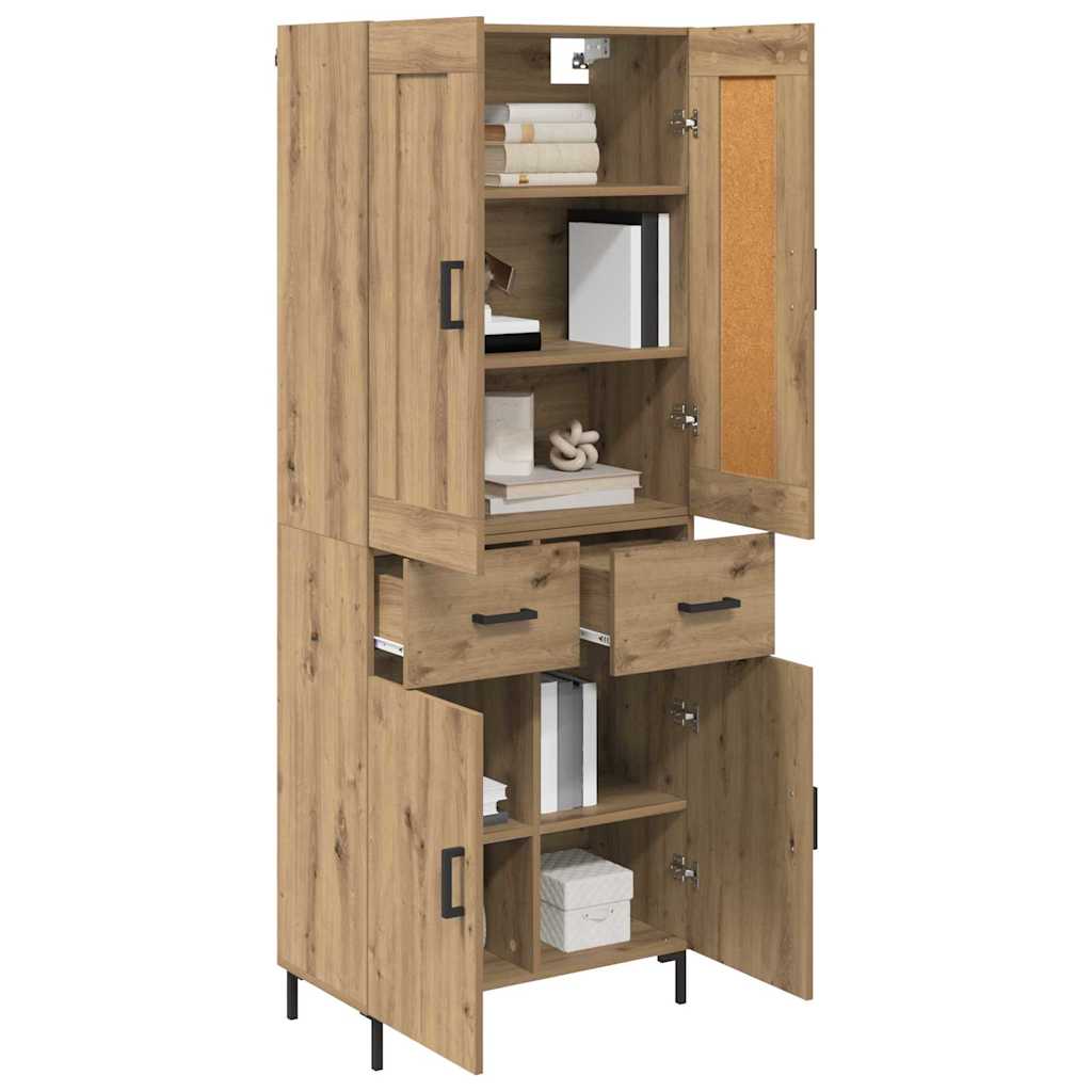 Credenza 2 pcs Rovere artigianale Legno multistrato