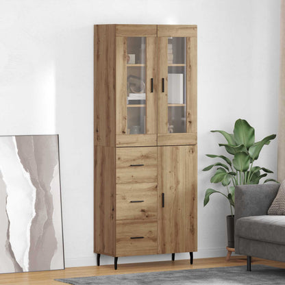 Credenza 2 pcs Rovere artigianale Legno multistrato