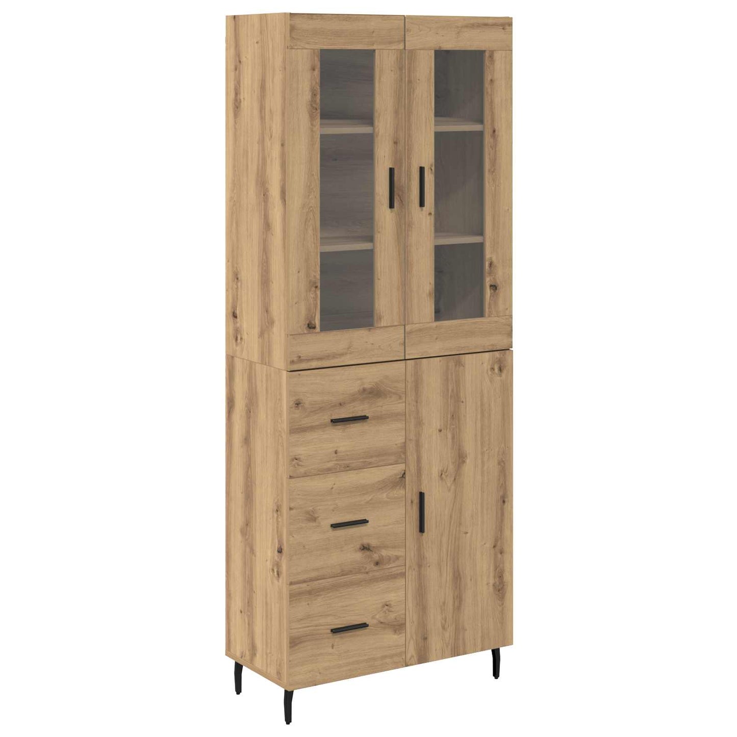 Credenza 2 pcs Rovere artigianale Legno multistrato