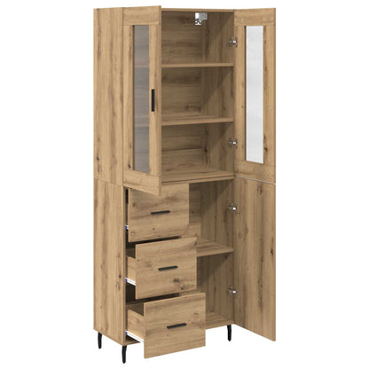 Credenza 2 pcs Rovere artigianale Legno multistrato