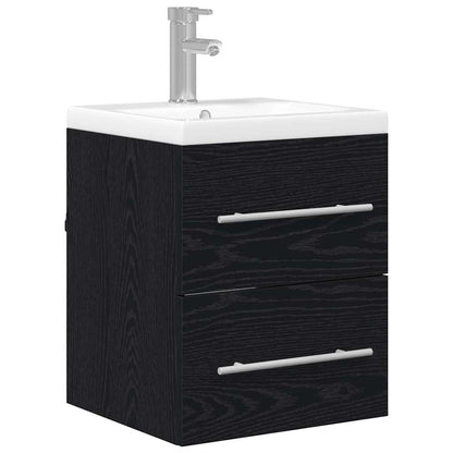 Armadio per Lavabo da Bagno Rovere Nero 41 x 38,5 x 48 cm
