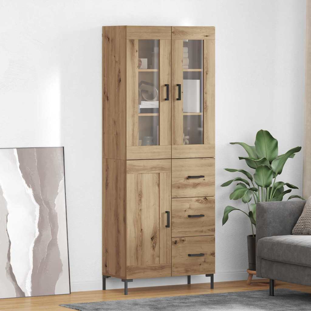 Credenza 2 pcs Rovere artigianale Legno multistrato