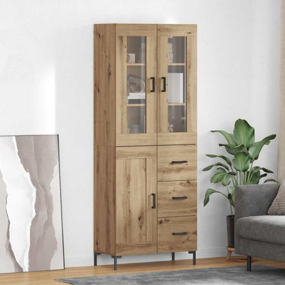 Credenza 2 pcs Rovere artigianale Legno multistrato