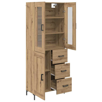 Credenza 2 pcs Rovere artigianale Legno multistrato