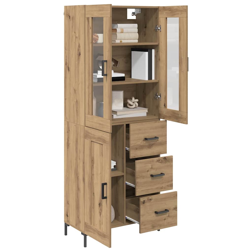 Credenza 2 pcs Rovere artigianale Legno multistrato
