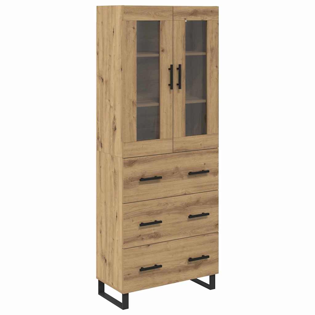 Credenza 2 pcs Rovere artigianale Legno multistrato