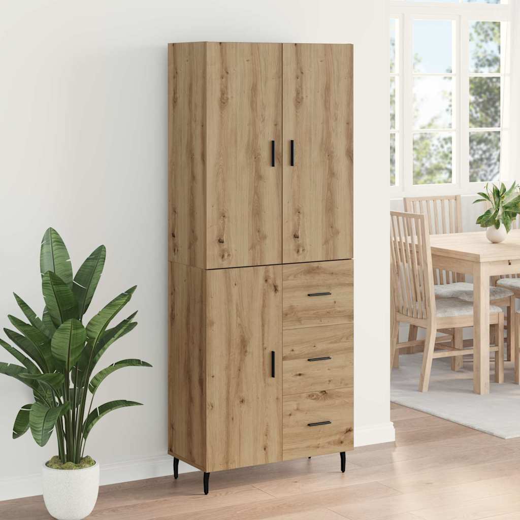 Credenza 2 pcs Rovere artigianale Legno multistrato