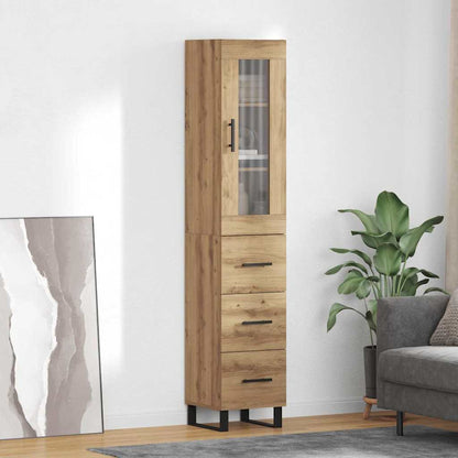 Credenza con cassetto Rovere artigianale 34,5 x 34 x 180 cm