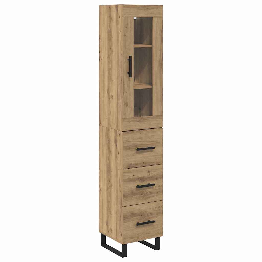 Credenza con cassetto Rovere artigianale 34,5 x 34 x 180 cm