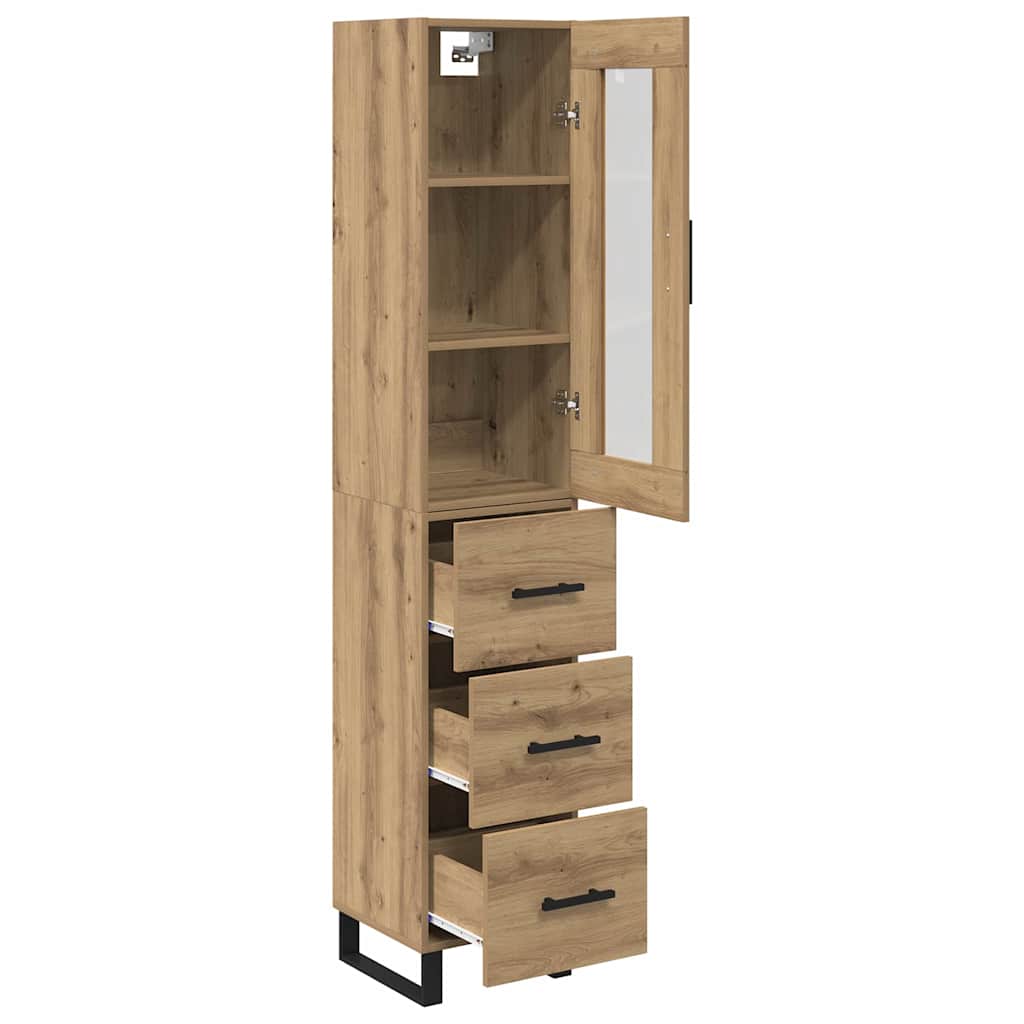 Credenza con cassetto Rovere artigianale 34,5 x 34 x 180 cm