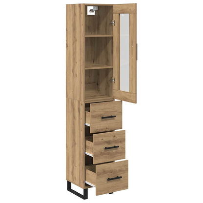 Credenza con cassetto Rovere artigianale 34,5 x 34 x 180 cm