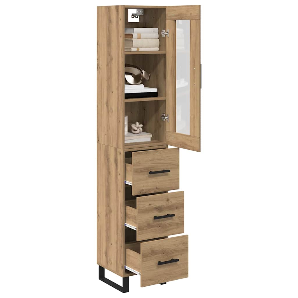 Credenza con cassetto Rovere artigianale 34,5 x 34 x 180 cm