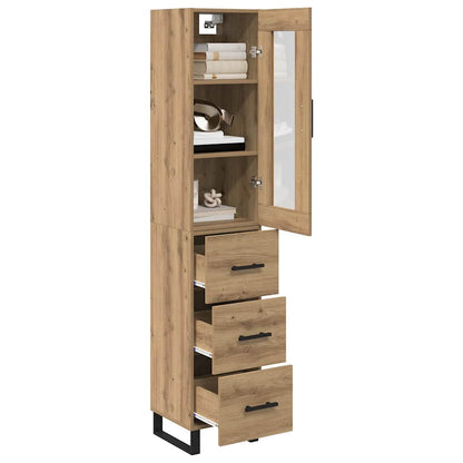 Credenza con cassetto Rovere artigianale 34,5 x 34 x 180 cm